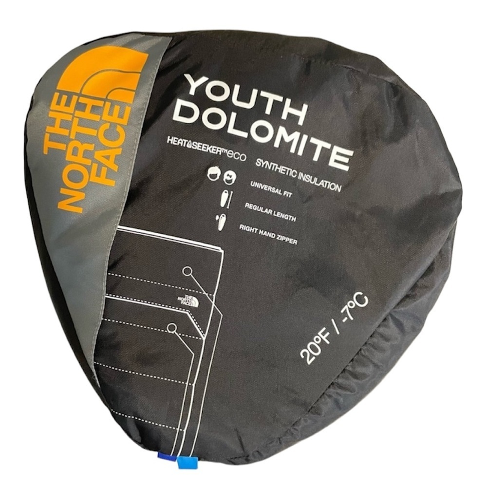 NEW The North Face Youth Dolomite 20F/-7C Sleeping Bag Light/Dark Blue Zip W/Bag
